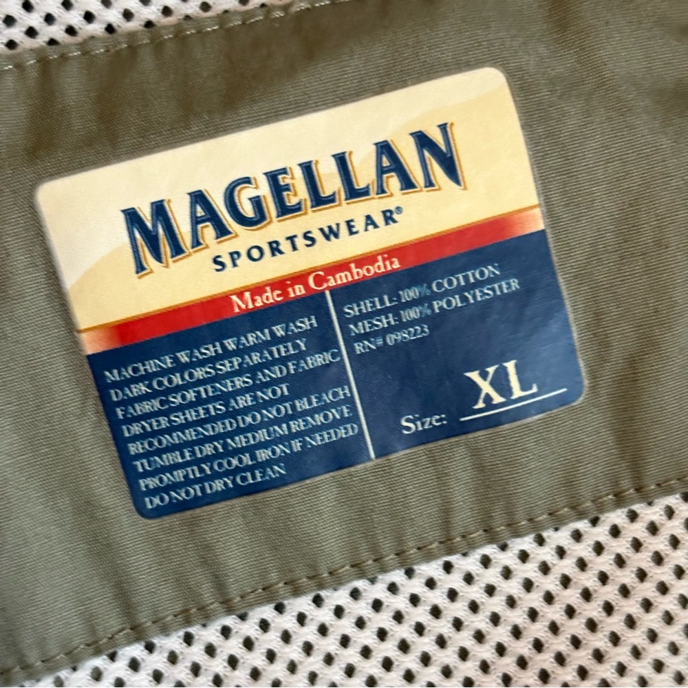 Magellan Fishing Shirt XL Green Vented UPF Performance Button Front long sleeve - Picture 5 of 12